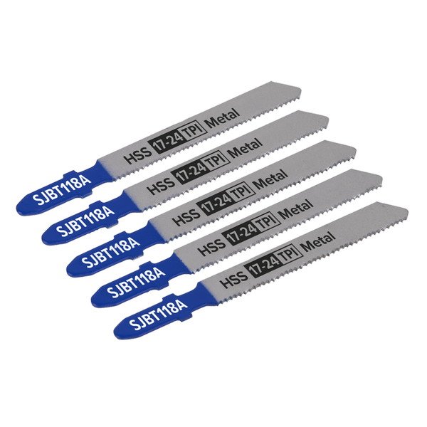Sealey Jigsaw Blade for Metal 92mm 17- 24tpi - Pack of 5 (5054511705270) SJBT118A
