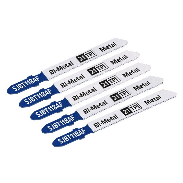Sealey Jigsaw Blade for Metal 75mm 21tpi - Pack of 5 (5054511705287) SJBT118AF