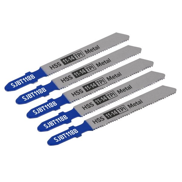 Sealey Jigsaw Blade for Metal 92mm 11- 14tpi - Pack of 5 (5054511705423) SJBT118B
