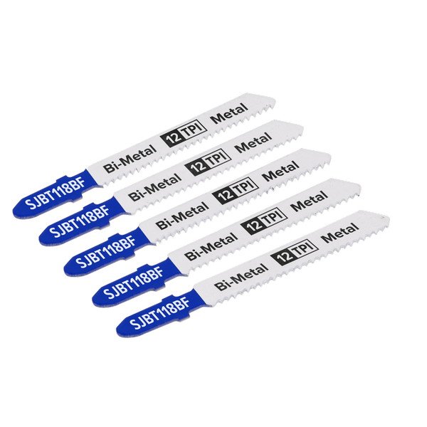 Sealey Jigsaw Blade for Metal 75mm 12tpi - Pack of 5 (5054511705843) SJBT118BF
