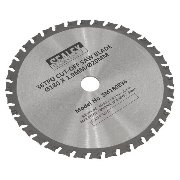 Sealey Cut- Off Saw Blade 180 x 1.9mm/20mm 36tpu (5051747786486) SM180B36