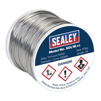 Sealey Quick Flow Solder Wire 1.2mm/18SWG 0.5kg Reel (5054630385643) SOL18