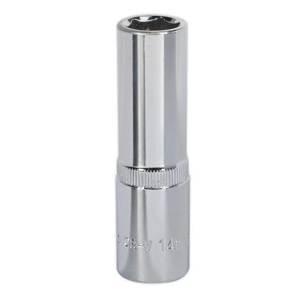 Sealey Premier Fully Polished Deep Socket 1/2IN Sq Drive 14mm (5051747360167) SP1214D