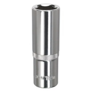 Sealey Premier Fully Polished Deep Socket 1/2IN Sq Drive 18mm (5054511378764) SP1218D