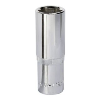 Sealey Premier Fully Polished Deep Socket 1/2IN Sq Drive 19mm (5051747360266) SP1219D