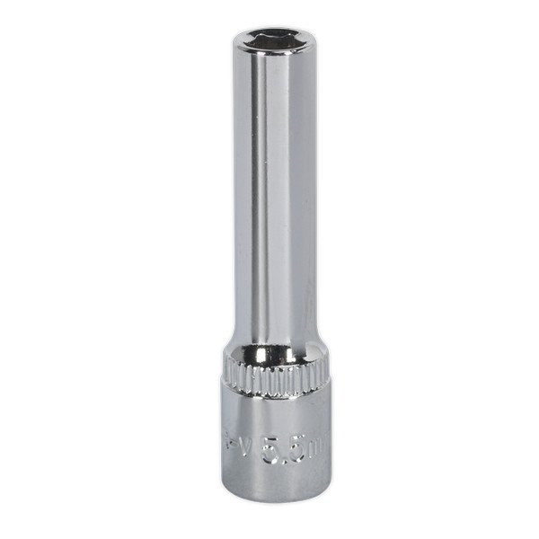 Sealey Premier Fully Polished Deep Socket 1/4IN Sq Drive 5.5mm (5051747360839) SP14055D
