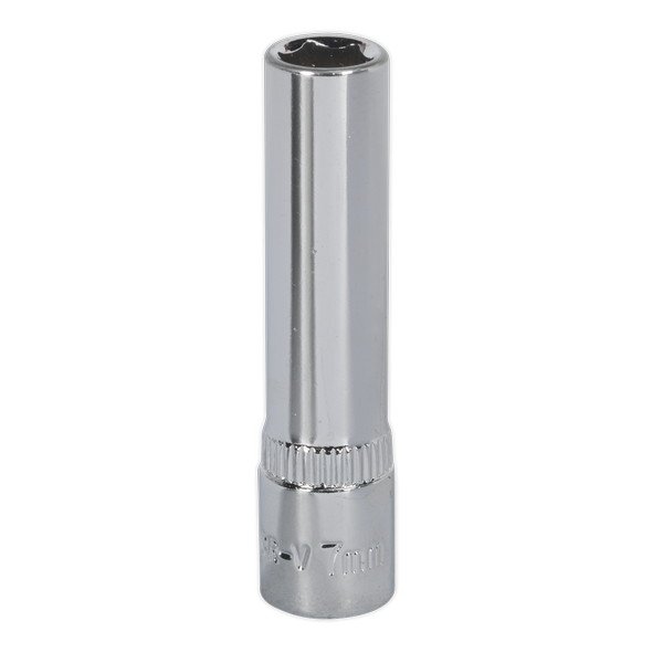 Sealey Premier Fully Polished Deep Socket 1/4IN Sq Drive 7mm (5051747360884) SP1407D