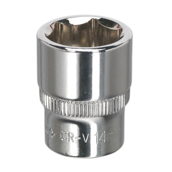 Sealey Premier Fully Polished Socket 1/4IN Sq Drive 14mm (5054511353143) SP1414