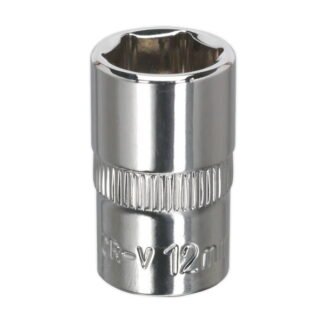 Sealey Premier Fully Polished Socket 3/8IN Sq Drive 12mm (5054511379471) SP3812