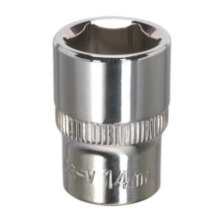 Sealey Premier Fully Polished Socket 3/8IN Sq Drive 14mm (5054511357592) SP3814