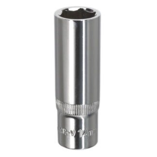 Sealey Premier Fully Polished Deep Socket 3/8IN Sq Drive 14mm (5054511358230) SP3814D