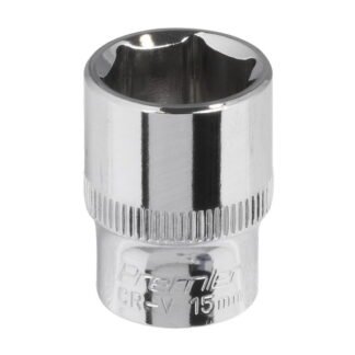 Sealey Premier Fully Polished Socket 3/8IN Sq Drive 15mm (5054511357967) SP3815
