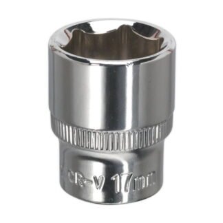 Sealey Premier Fully Polished Socket 3/8IN Sq Drive 17mm (5054511352788) SP3817