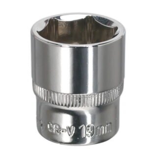 Sealey Premier Fully Polished Socket 3/8IN Sq Drive 19mm (5054511358056) SP3819