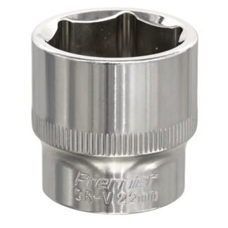 Sealey Premier Fully Polished Socket 3/8IN Sq Drive 22mm (5054511362855) SP3822