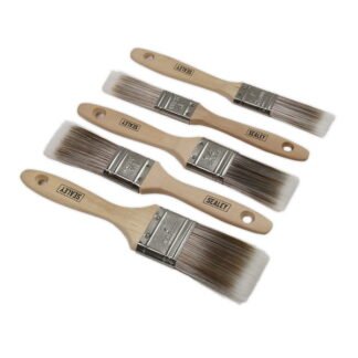 Sealey Wooden Handle Paint Brush Set 5pc (5054511635973) SPBS5W
