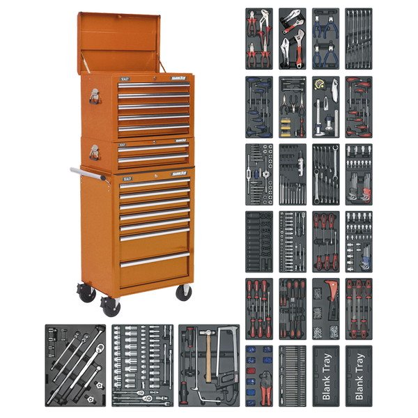 Sealey Superline PRO® Tool Chest Combination 14 Drawer with 1179pc Tool Kit - Orange (5051747879928) SPTOCOMBO1