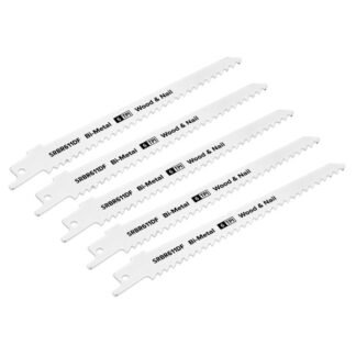 Sealey Reciprocating Saw Blade for Wood & Nail 150mm 6tpi - Pack of 5 (5054511806618) SRBR611DF