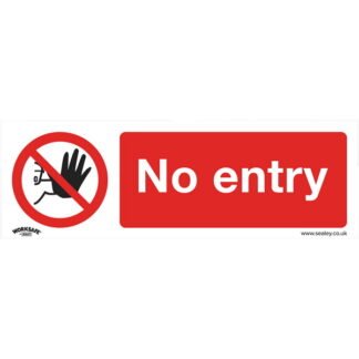 Sealey Worksafe® No Entry Safety Sign - Self- Adhesive Vinyl (5054511990492) SS14V1