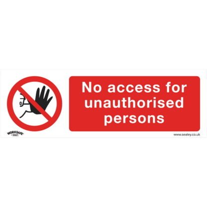 Sealey Worksafe® No Access Safety Sign, Rigid Plastic - Pack of 10 (5054511990638) SS17P10