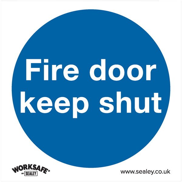 Sealey Worksafe® Fire Door Keep Shut Safety Sign - Rigid Plastic (5054511988888) SS1P1