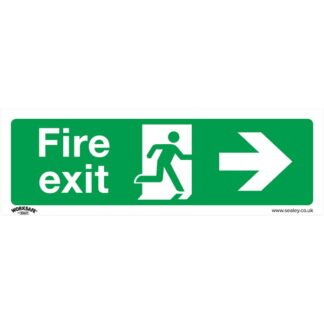 Sealey Worksafe® Fire Exit (Right) Safety Sign - Self- Adhesive Vinyl (5054511991611) SS24V1