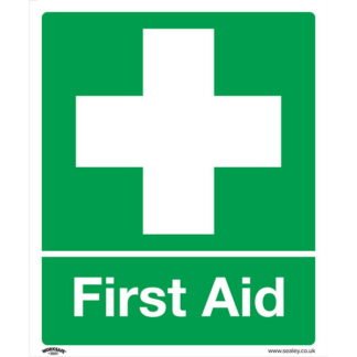 Sealey Worksafe® First Aid Safety Sign - Rigid Plastic (5054630000232) SS26P1
