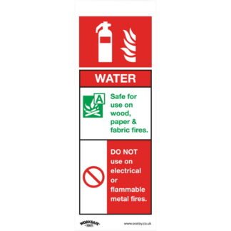 Sealey Worksafe® Water Fire Extinguisher Safety Sign, Self- Adhesive Vinyl - Pack of 10 (5054511991314) SS27V10
