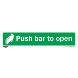 Sealey Worksafe® Push Bar To Open Safety Sign - Self- Adhesive Vinyl (5054630001413) SS29V1