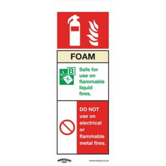 Sealey Worksafe® Foam Fire Extinguisher Safety Sign - Self- Adhesive Vinyl (5054511991376) SS30V1
