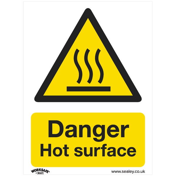 Sealey Worksafe® Danger Hot Surface Safety Sign - Self- Adhesive Vinyl (5054630001901) SS42V1