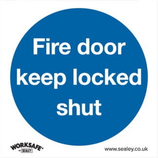 Sealey Worksafe® Fire Door Keep Locked Shut Safety Sign - Rigid Plastic (5054511989984) SS4P1