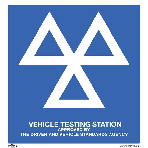 Sealey Worksafe® MOT Testing Station Safety Sign - Aluminium Composite (5054630000348) SS51A1