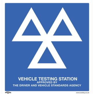 Sealey Worksafe® MOT Testing Station Safety Sign, Rigid Plastic - Pack of 10 (5054630000409) SS51P10