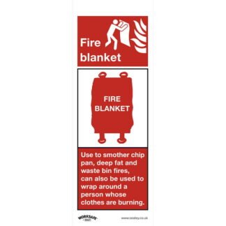 Sealey Worksafe® Fire Blanket Safety Sign - Self- Adhesive Vinyl (5054630102196) SS53V1
