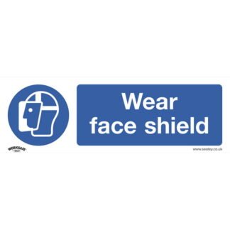 Sealey Worksafe® Wear Face Shield Safety Sign, Self- Adhesive Vinyl - Pack of 10 (5054630102370) SS55V10