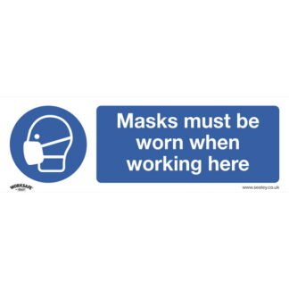 Sealey Worksafe® Masks Must Be Worn Safety Sign - Rigid Plastic (5054630102387) SS57P1