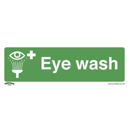 Sealey Worksafe® Eye Wash Safety Sign - Self- Adhesive Vinyl (5054630102349) SS58V1