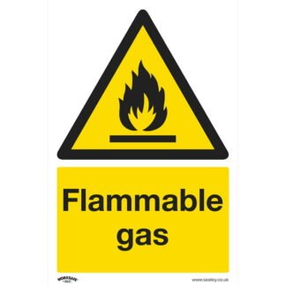 Sealey Worksafe® Flammable Gas Safety Sign - Rigid Plastic (5054630102202) SS59P1