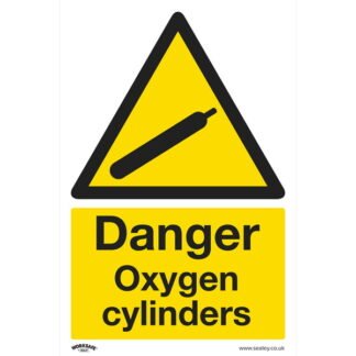 Sealey Worksafe® Danger Oxygen Cylinders Safety Sign - Self- Adhesive Vinyl (5054630101908) SS61V1