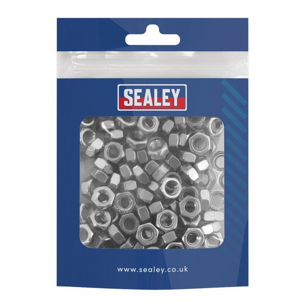Sealey Stainless Steel Nut M6 x 1mm pitch, DIN 934 - Pack of 100 (5054630417337) SS6
