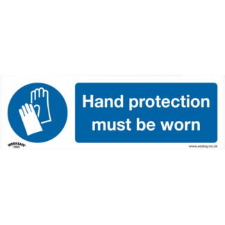 Sealey Worksafe® Hand Protection Must Be Worn Safety Sign - Self- Adhesive Vinyl (5054511990089) SS6V1