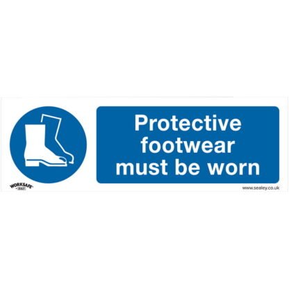 Sealey Worksafe® Protective Footwear Must Be Worn Safety Sign - Rigid Plastic (5054511990119) SS7P1