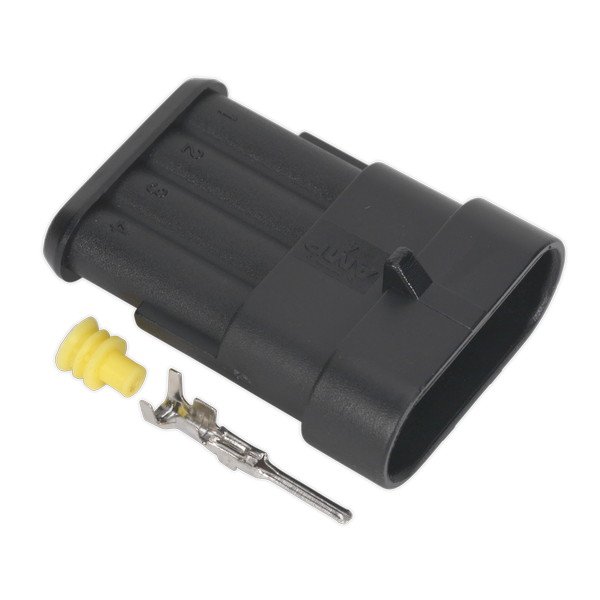 Sealey 4- Way Superseal Male Connector - Pack of 3 (5054511168693) SSC4M
