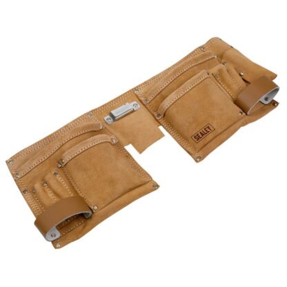 Sealey Double Pouch Leather Tool Belt (5054630142727) STBL01