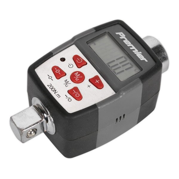 Sealey Premier Digital Torque Adaptor with Angle Function 1/2IN Sq Drive 20- 200Nm (5051747692749) STW291