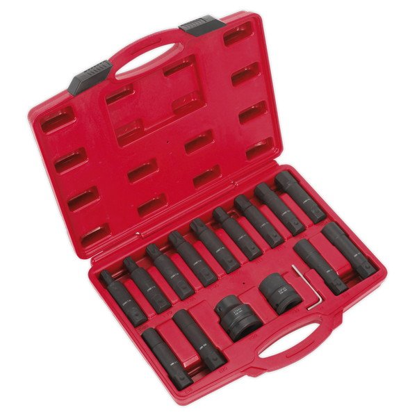 Sealey Impact Hex, TRX- Star* & TRX- Star* Female Socket Bit Set 3/4IN & 1IN Sq Drive 16pc (5051747566835) SX098