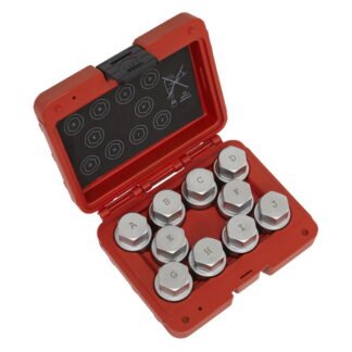 Sealey Locking Wheel Nut Key Set for Land Rover 10pc (5054511775334) SX222