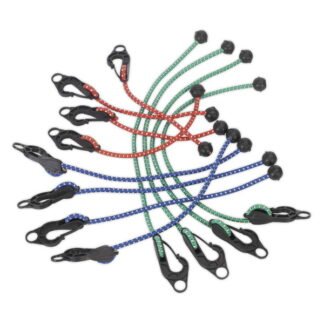 Sealey Assorted Tarpaulin Bungee Cord Set 12pc (5024209733755) TARP12