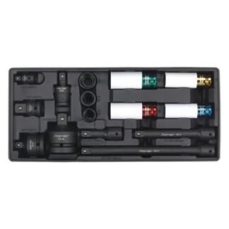 Sealey Premier Impact Socket & Adaptor Set with Tool Tray 15pc (5051747333994) TBT25